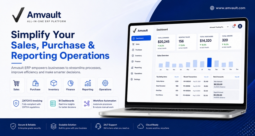 Amvault ERP dashboard